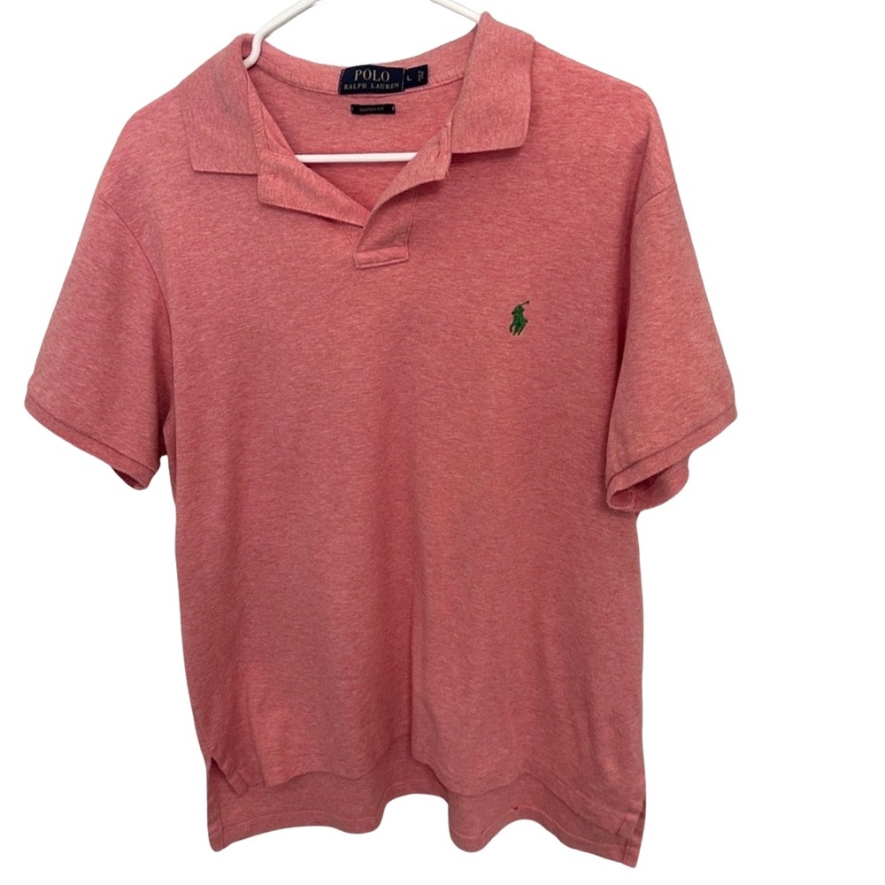 Men’s Polo Ralph Lauren pink short sleeve polo shirt custom fit Size L